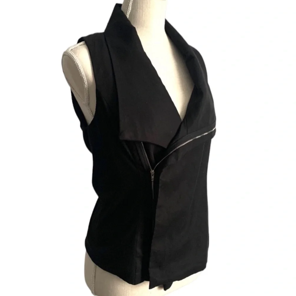 Stitch Fix Pixley Malynn Soft Moto Vest for Asymmetrical Zip Front M Black - Picture 2 of 16
